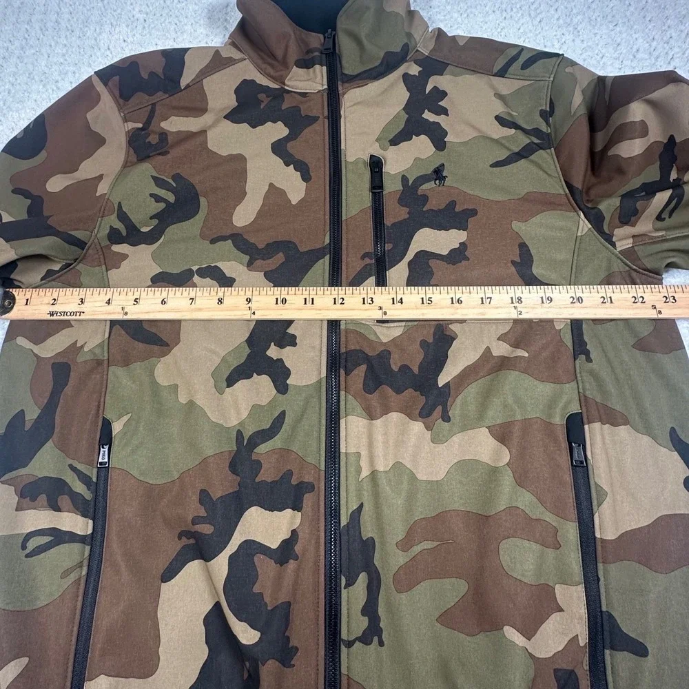 Polo Ralph Lauren Mens Camo Softshell Fleece Lined Jacket Full Zip Large Altered